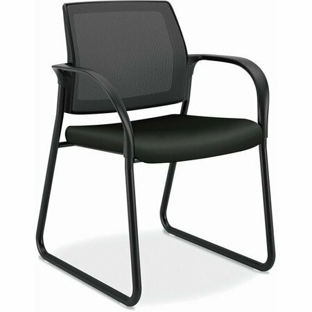 THE HON CO Guest Chair, Sled Base, 25inx21-3/4inx33-1/2in, Black Vinyl HONIB108IMUR10